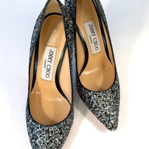 Jimmy Choo Glittering Silver Pumps NEW